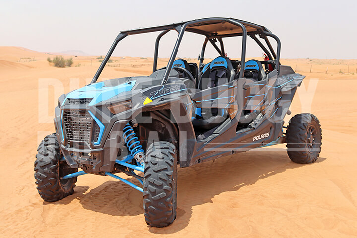 Dune buggy parked across the sand for a new 4- Seater Family Dune Buggy Ride